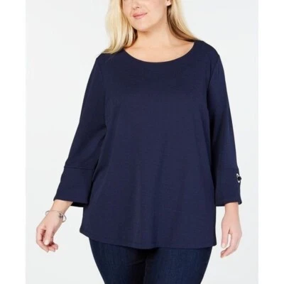 Top para mujer John Paul Richard talla grande ojo de cerradura ojal puño solsticio talla 3X Foto 1 de 4