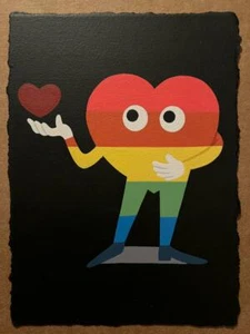 Valentine's Sweethearts Original Art by Dabs Myla 5" x 7" Signed - Picture 1 of 4