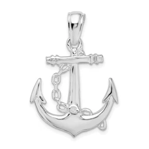 925 Sterling Silver Fine Jewelry Men's 3D Anchor w/Chain Necklace Charm Pendant - Picture 1 of 4