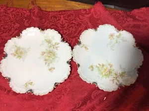 Vintage Monbijou Bavaria Hand Painted Signed Plate. Floral dish (set of 2) 76 - Picture 1 of 4