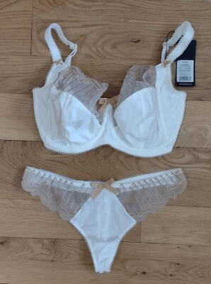 Charnos 129501 32G Cream Gold 4 Part Cup Balconette UW Bra & Matching Panty NWT - Image 1 of 2