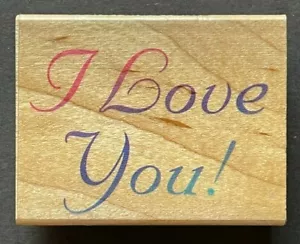 Ich liebe dich Wort Satz Valentinstag Spruch Holz Stempel - Bild 1 von 5
