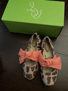 SAM EDELMAN GIRL’S FELICITY GIRAFFE PRINT BOW BALLET FLATS - Picture 1 of 4