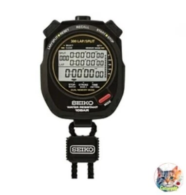 Seiko Cronómetro STOP WATCH Swimming Master SVAS009 Negro NUEVO Foto 1 de 2