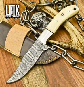 LMK Hot Item Skinner Knife Twist Damascus Bone Steel Guard Outdoor Rare - Picture 1 of 9
