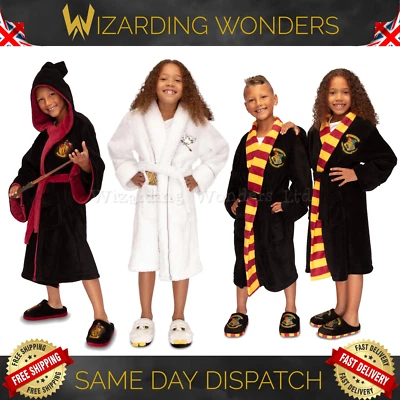 Harry Potter Dressing Gown Kids Bathrobe Girls Boys Official Gift UK