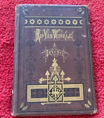 1863 RIP VAN WINKLE BOOK BY IRVING-PUTNAM-STEEL PLATE ENGRAVINGS-GOLD COLOR TRIM Foto 1 de 4