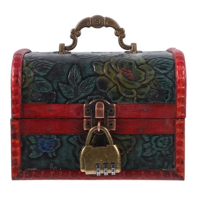  Aufbewahrungsbox Mit Schloss Schmuckkästchen Retro Truhe Aus Holz - Bild 1 von 4