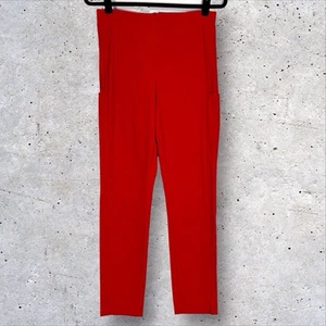 Athleta Wander Slim Ankle Pants Size 8 Radiant Red Back Zip Stash Pocket Stretch - Picture 1 of 15