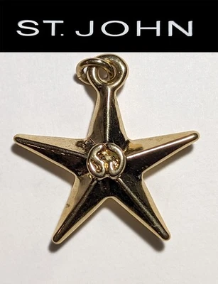 St John Knits 5-точечный золотистый логотип звезда ползунок на молнии  - Изображение 1 из 2