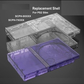 Playstation 2 Slim PS2 Full Replacement Shell Housing clear purple, black, white