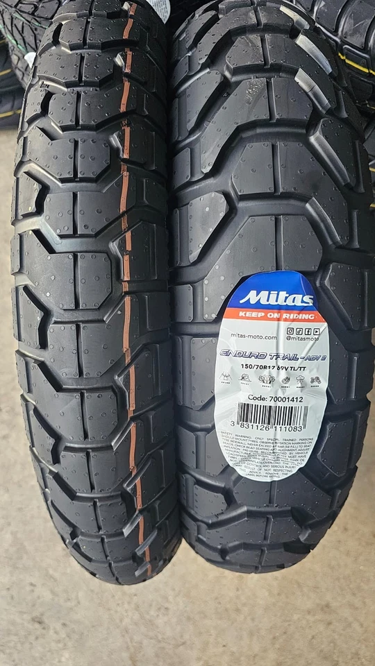 COPPIA 110/80 R19 59V  150/70 R17 69V M+S Mitas ENDURO TRAIL ADV 2 DOT2025 - Immagine 1 di 2