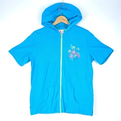 Sudadera con capucha Quacker Factory See Thru Parrot para mujer mediana cremallera completa floral casa de campo Foto 1 de 4