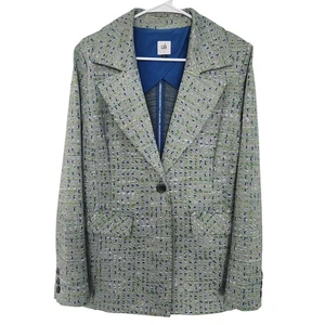 CABI Anthropologie Presentation Blazer L Tweed Preppy Office Quiet Luxury Career - Picture 1 of 9