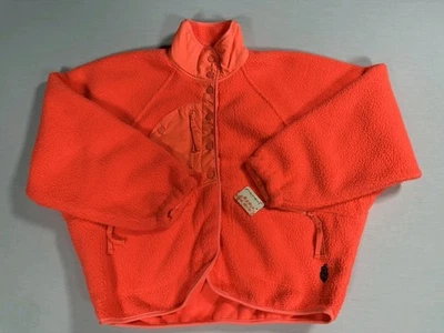 *全新带标签* FP 机芯女式 S 粉色和珊瑚色组合羊毛扣前口袋夹克 — 第 1/4 张图片