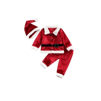 Niño Bebé Niños Niñas Disfraz de Papá Noel Terciopelo Manga Larga Navidad Chaqueta + L... Foto 1 de 4