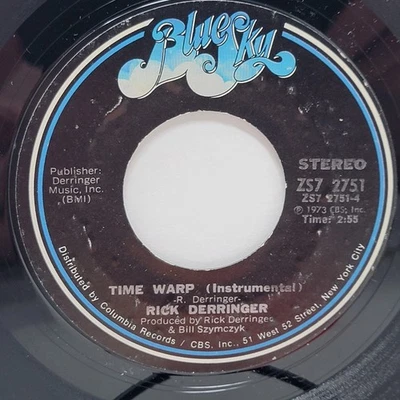 Rick Derringer Time Warp / Rock and Roll 7" 45rpm EX Vinyl 70's Record 45 Foto 1 de 2