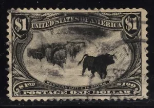 US Stamp Scott # 292 Black $1 Trans Mississippi Issue - Used - Picture 1 of 2