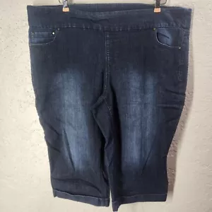 Ashley Stewart blaue Denim Jeggings Capri + Größe 22 - Bild 1 von 4