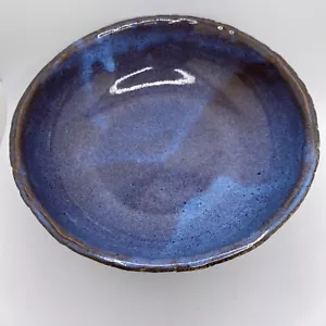 Pedestal de cerámica artística de estudio esmalte azul vintage tazón plato decoración - Imagen 1 de 10