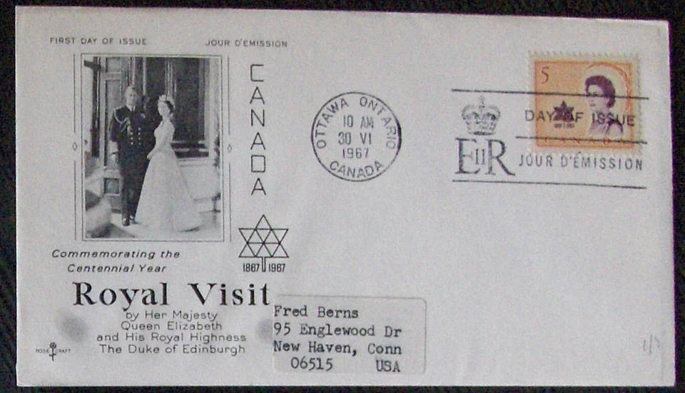 Canada  FDC ROYAL VISIT, Ottawa 1967. - Image 1 of 1