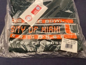 2002 Sealed University of Miami T-Shirt 2XL Rose Bowl Hurricances NOS LEE SPORT - Picture 1 of 7