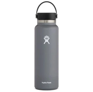 HydroFlask Hydro Flask 40 Oz Wide Mouth Water Bottle Stone Gray Flex Top - Picture 1 of 1