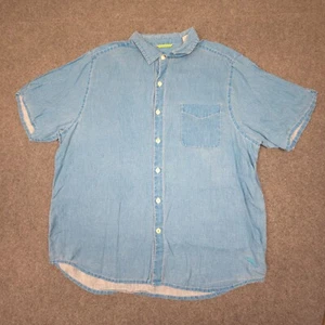 Tommy Bahama Shirt Mens XLARGE Blue Linen Short Sleeve Button up RELAX Size XL - Picture 1 of 11