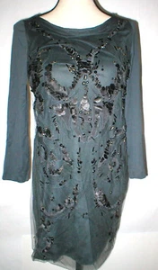 New Womens 10 NWT Roberto Cavalli Gray Lace Crystal Bead Dress 46 Designer Italy - Picture 1 of 12