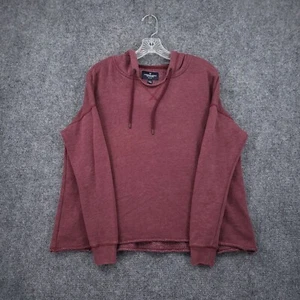 American Eagle Hoodie Womens XS Extra Small Red Long Sleeve Fleece Drawstring - Picture 1 of 12