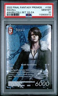 2022 Final Fantasy TCG Squall Promo Full Art 108 PSA 10 Gem Mint - Image 1 of 2
