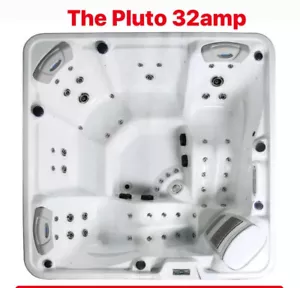 32 amp Hot Tub New Bluetooth & Lights 5 Person USA Balboa White Pluto In Stock - Picture 1 of 12