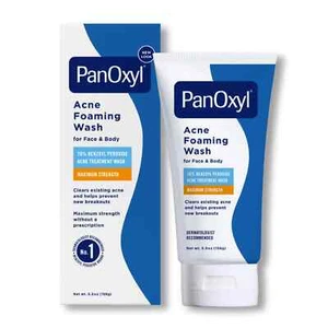 Panoxyl Max Strength Acne Foaming Wash, Face & Body, 10% Benzoyl Peroxide,5.5 Oz - Picture 1 of 8