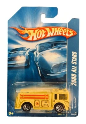 2008 Hot Wheels 48/196 Fire-Eater Yellow 08 All Stars Fire Truck Mattel - Image 1 of 4