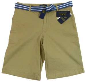 NEW Polo Ralph Lauren Beige Bermuda Shorts & Belt Tag 18 Boy's measured Size 28 - Picture 1 of 3