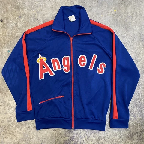 Vintage California Angels Track Jacket 80s Medium MLB Baseball Cover