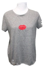 CAMISA WILDFOX COUTURE KISSING LABIOS ROJOS S VALENTINE AMOR SUAVE LINDA TRI MEZCLA - Imagen 1 de 6