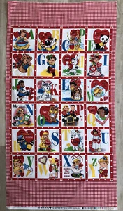 Vintage Style ABC's Valentines Fabric Panel "With All My Heart" Mary Mulari - Picture 1 of 11