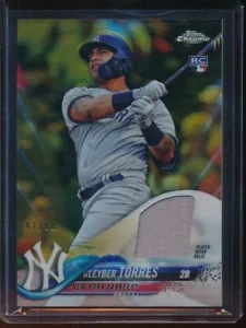 2018 Topps Chrome Factory Set Gleyber Torres Gold Refractor Relic RC #d /50 - Bild 1 von 2