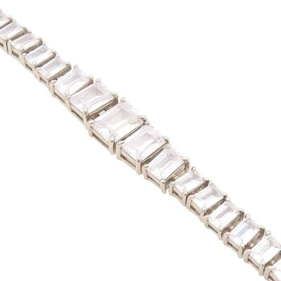 Pulsera de plata de ley 925 vintage topacio geométrica cadena de eslabones de tenis BT11608 Foto 1 de 4