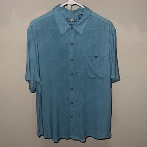 Campia Sport Shirt Men's L Blue Button Up Short Sleeve Hawaiian Camp Casual AOP - Picture 1 of 8