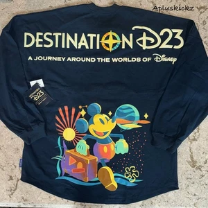 2025 Destination D23 Disney Mickey Mouse Navy Spirit Jersey Adult Sizes NWT! - Picture 1 of 8