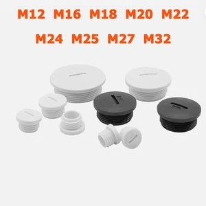 M12 M16-M32 Plastic Nylon Male Blanking Plug With Hex Nut Waterproof Seal Caps - Picture 1 of 10