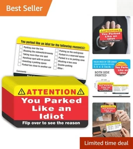 100 humorvolle schlechte Parkkarten - "Du parktest wie ein Idiot" zur Warnung von Autofahrern - Bild 1 von 11