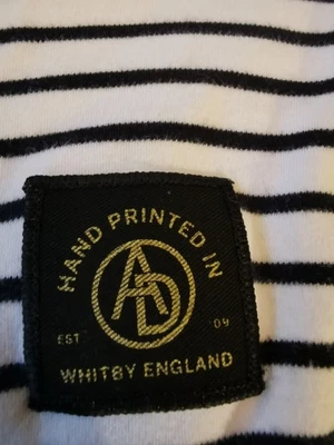 Art Disco Striped Breton Long Sleeved T shirt top Ladies Medium classic quality  - Image 1 of 3