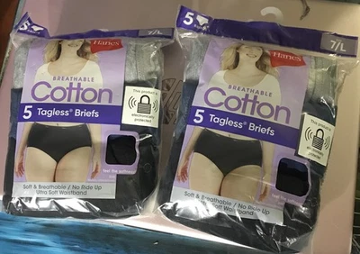 Lote de 2 calzoncillos de algodón sin etiquetas Hanes para mujer talla 7/L 5 Foto 1 de 3