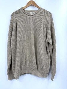 Suéter L.L.Bean Para Hombres 2XL Beige Tejido Acanalado Cuello Redondo Pullover Raglán 0YR04 - Imagen 1 de 7