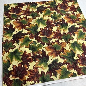 Cranston VIP Print Works Fabric Fall Leaves 100% Cotton 2006 2 yards 58" width - Picture 1 of 5