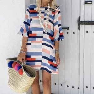 Vestido Mister Zimi Peggy Talla 6 Estampado Mumbai Multicolor Geométrico Nuevo con Etiquetas Precio de venta sugerido por el fabricante $150 - Imagen 1 de 15