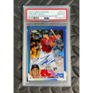 2023 Topps Chrome Triston Casas Rookie Auto Refractor Blue RC #043/150 PSA 10 - Picture 1 of 2